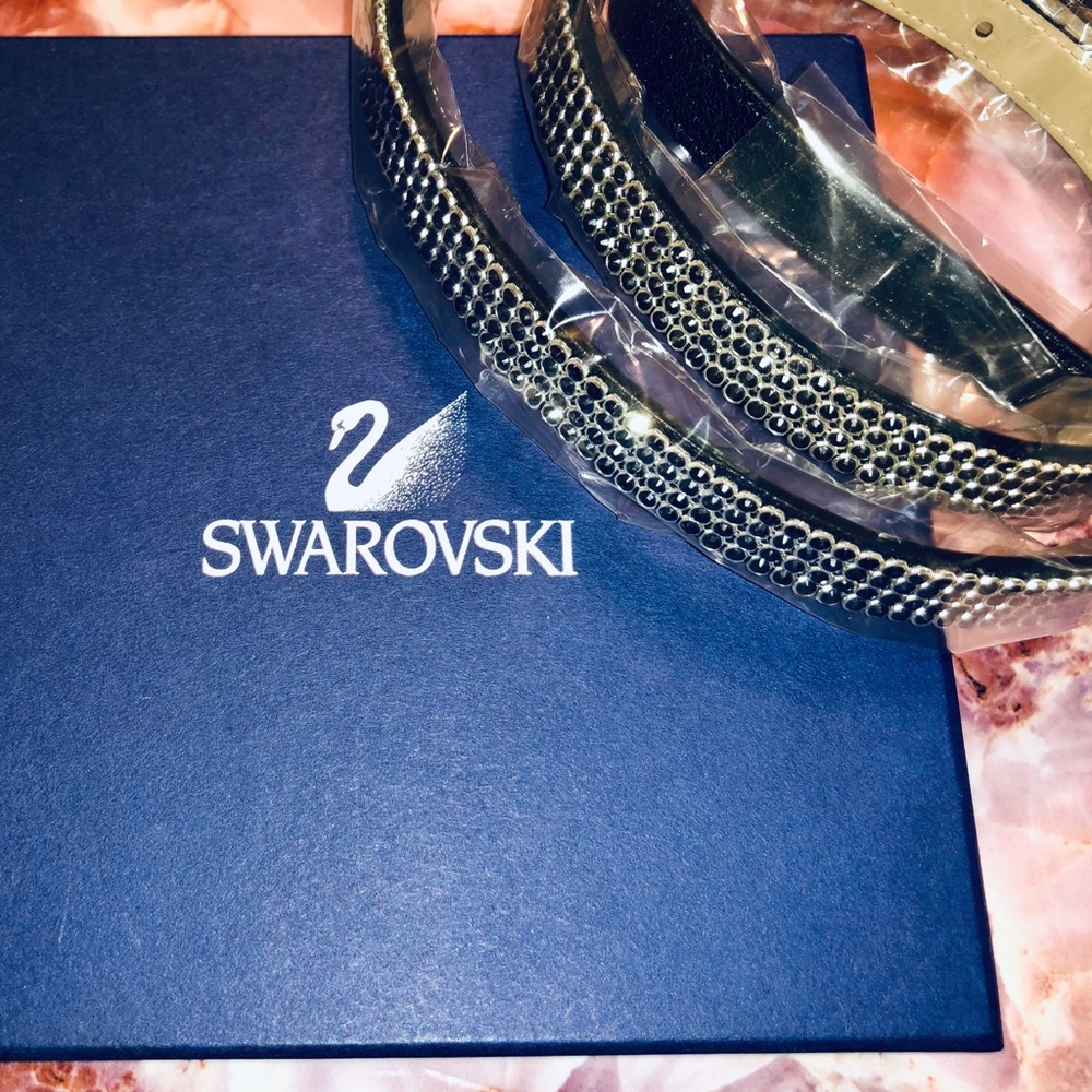 SWAROVSKI SILVER/BLACK DYNAMITE BELT